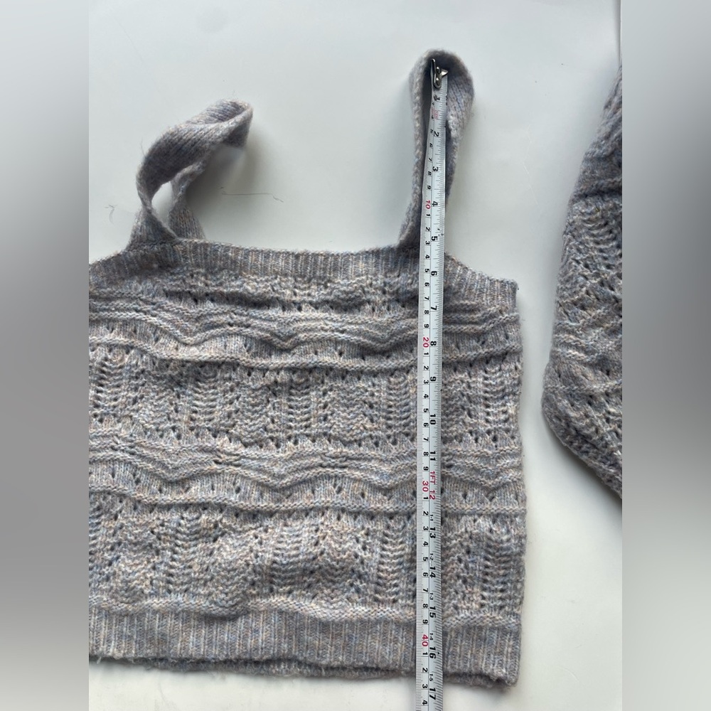 Heartloom Grey Lavender Knit 2-Piece Set sweater cardigan Size Small co ord - Picture 5 of 11